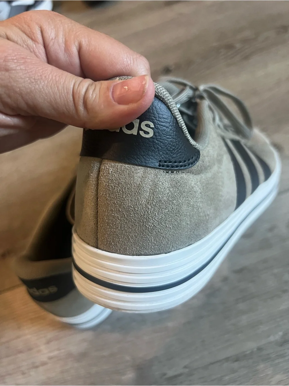 adidas Men's Taupe Suede Daily Sneakers with Black Stripes
